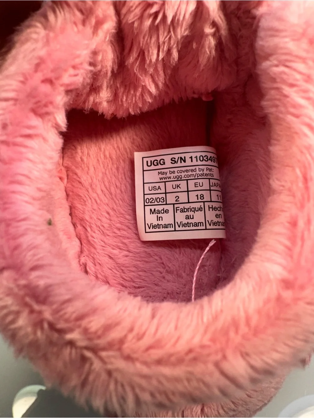 UGG Pink “I Bixbee” Fuzzy Baby Booties (A09)